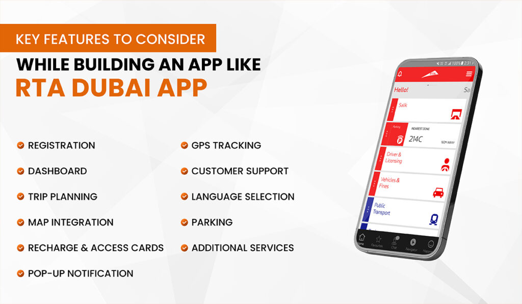 Key Features of RTA Dubai App 